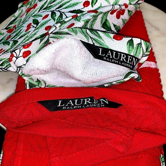 RALPH LAUREN KITCHEN TOWELS HOLIDAY BERRIES SET OF 3 NEW - Picture 5 of 6